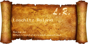 Loschitz Roland névjegykártya